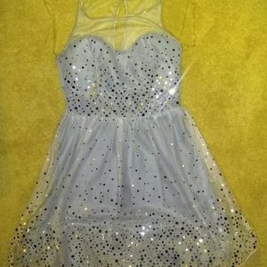 Blue and Silver Sequin Formal Dress